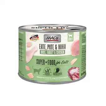 Zooplus 6x200g MAC´s Cat Eend, Kalkoen & Kip Kattenvoer aanbieding