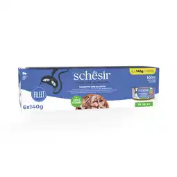 Zooplus 6x140g Tonijn met witte vis Schesir Complete voeding in gelei natvoer voor katten aanbieding
