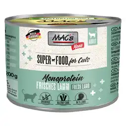 Zooplus 6x200g MAC´s Cat Mono Sensitive Lam Kattenvoer aanbieding