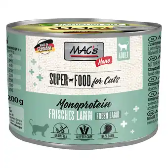 Zooplus 6x200g MAC´s Cat Mono Sensitive Lam Kattenvoer aanbieding