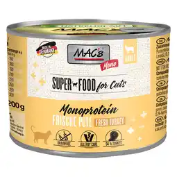 Zooplus 6x200g MAC´s Cat Mono Sensitive Kalkoen Kattenvoer aanbieding