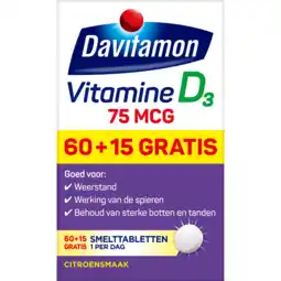 De Online Drogist Davitamon Vitamine D3 75mcg Smelttabletten aanbieding