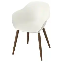IKEA GrÖnsta witte stoel: gladde zitting met mal, houten poten, schepontwerp aanbieding