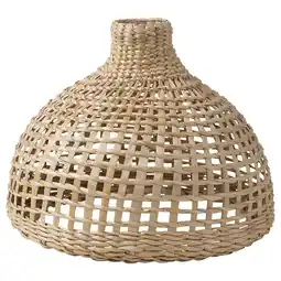 IKEA Handgeweven lampenkap, natuurlijke kleur, bananenvezels, conische vorm, roosterontwerp aanbieding