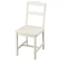 IKEA Witte hauga houten eetkamerstoel zonder armleuning en klassiek ontwerp met ladderrugleuning aanbieding