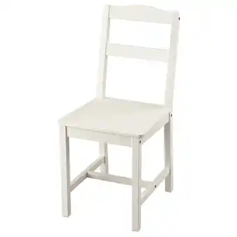 IKEA Witte hauga houten eetkamerstoel zonder armleuning en klassiek ontwerp met ladderrugleuning aanbieding