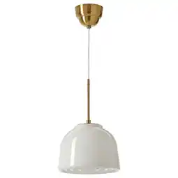 IKEA Mudderverk hanglamp, messing, wit glas, bolvormig aanbieding