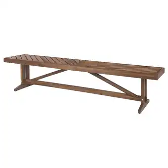 IKEA Bruine buitenbank, rustiek visgraatpatroon, stevige acaciaconstructie aanbieding