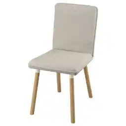 IKEA Tonstad stoel: grijze stof, houten poten, modern design aanbieding