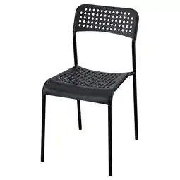 IKEA Sandberg stoel, zwart, geperforeerde zitting & rugleuning, stapelbaar, kunststof & staal aanbieding