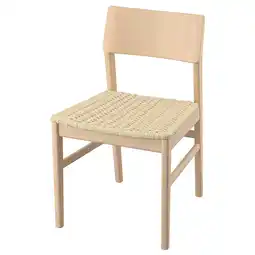 IKEA SkansnÄs stoel, beige, houten en geweven. Modern Scandinavisch design, licht, comfortabel, elegant aanbieding