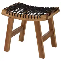 IKEA Stackholmen kruk: lichtbruin hout, zwarte touwzitting, vier poten aanbieding
