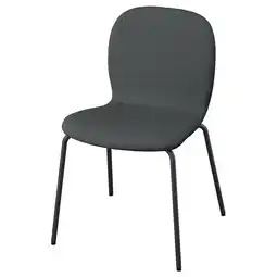 IKEA SkÅlsta Eetkamerstoel, Knäbäck donkergrijs/kokervormig metaal/zwart-grijs aanbieding