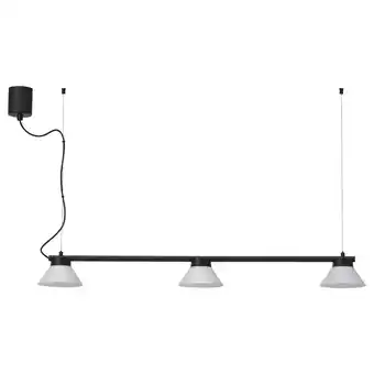 IKEA Sambord zwarte hanglamp met 3 witte kegels, modern design voor tafel aanbieding