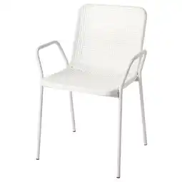IKEA Witte torparÖ stoel, gepoedercoat staal en plastic, modern geperforeerd ontwerp aanbieding