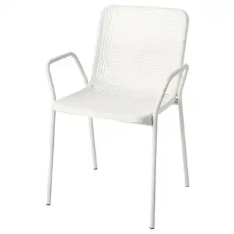 IKEA Witte torparÖ stoel, gepoedercoat staal en plastic, modern geperforeerd ontwerp aanbieding