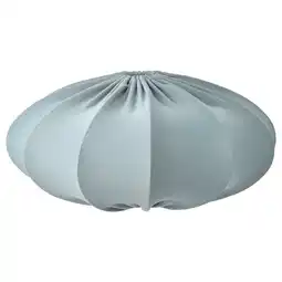 IKEA Lichtblauwe ronde lampenkap, geplooid ontwerp, stoffen bekleding, milieuvriendelijke materialen aanbieding