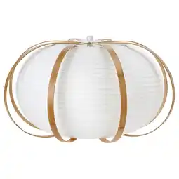 IKEA Taggtofs witte hanglamp, bamboe baleinen, rijstpapier kap, flat-pack ontwerp aanbieding