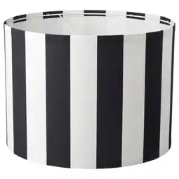 IKEA Ikea ringsta zwart & wit gestreepte cilinder lampenkap, gemaakt van gerecycled polyester aanbieding