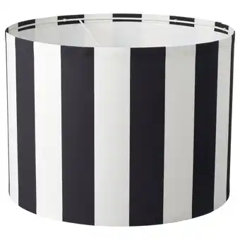 IKEA Ikea ringsta zwart & wit gestreepte cilinder lampenkap, gemaakt van gerecycled polyester aanbieding