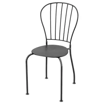 IKEA LÄckÖ zwarte stoel: strak metalen ontwerp, gebogen rugleuning, duurzaam gepoedercoat staal aanbieding