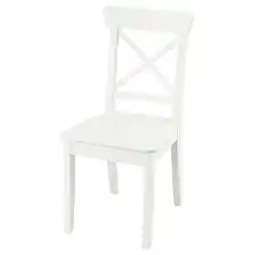 IKEA Witte rosentorp stoel, klassiek houten design met gekruiste rugleuning en vierkante zitting aanbieding