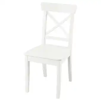 IKEA Witte rosentorp stoel, klassiek houten design met gekruiste rugleuning en vierkante zitting aanbieding
