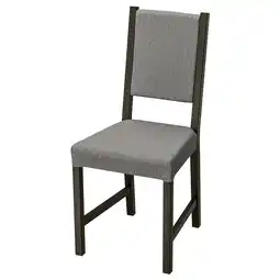 IKEA Stefan massief houten grijze stoel met gedempte zitting en rugleuning, strak design aanbieding