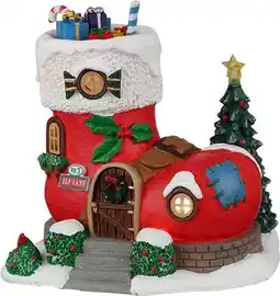 Intratuin Lemax Santa's Wonderland kersthuisje no. 3 elf lane (elfen huisje) 24,6 x 15,7 x 26,4 cm aanbieding