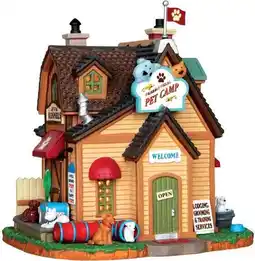 Intratuin Lemax Harvest Crossing kersthuisje friendly fields pet camp (honden opvang) 21,1 x 16,7 x 28,4 cm aanbieding