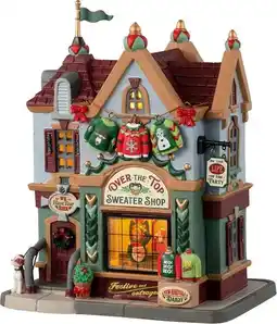Intratuin Lemax Caddington Village kersthuisje over the top sweater shop (kledingwinkel) 20,6 x 16,7 x 24,4 cm aanbieding