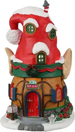 Intratuin Lemax Santa's Wonderland kersthuisje no. 1 elf lane (elfen huisje) 21,9 x 17,7 x 24,6 cm aanbieding