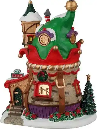 Intratuin Lemax Santa's Wonderland kersthuisje no. 2 elf lane (elfen huisje) 22,6 x 17,2 x 23,4 cm aanbieding