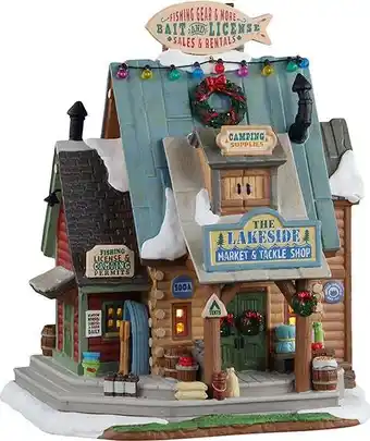 Intratuin Lemax Vail Village kersthuisje lakeside market & tackle (visartikel winkel) 19,4 x 17,4 x 24,6 cm aanbieding