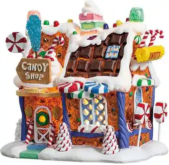 Intratuin Lemax Sugar 'N Spice kersthuisje candy shop (snoepwinkel) 19,9 x 14,9 x 30,1 cm aanbieding