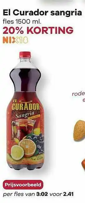 Boon`s Markt El Curador Sangria 20% Korting aanbieding