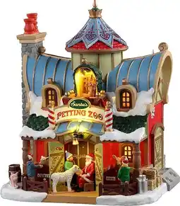 Intratuin Lemax Santa's Wonderland kersthuisje Santa's petting zoo (kinderboerderij) 18,5 x 15 x 21,5 cm aanbieding