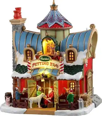 Intratuin Lemax Santa's Wonderland kersthuisje Santa's petting zoo (kinderboerderij) 18,5 x 15 x 21,5 cm aanbieding