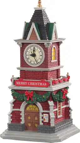 Intratuin Lemax Caddington Village kersthuisje Tannenbaum clock tower (klokkentoren) 14,5 x 14,5 x 30,2 cm aanbieding