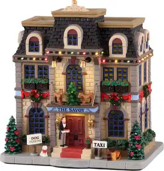 Intratuin Lemax Caddington Village kersthuisje christmas at the savoy (kerst in het Savoy) 18 x 12,3 x 19 cm aanbieding