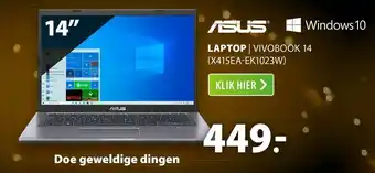 Expert Asus Laptop | Vivobook 14 (X415EA-EK1023W) aanbieding