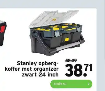 GAMMA Stanley Opbergkoffer Met Organizer Zwart 24 Inch aanbieding