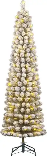 Intratuin Black Box kunstkerstboom Charlton besneeuwd met 120 lampjes warm wit D 53 H 185 cm aanbieding