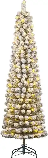 Intratuin Black Box kunstkerstboom Charlton besneeuwd met 90 lampjes warm wit D 48 H 155 cm aanbieding
