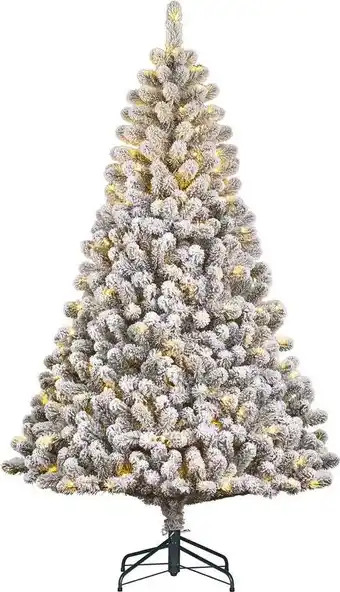 Intratuin Black Box kunstkerstboom Charlton besneeuwd met 160 lampjes warm wit D 76 H 120 cm aanbieding