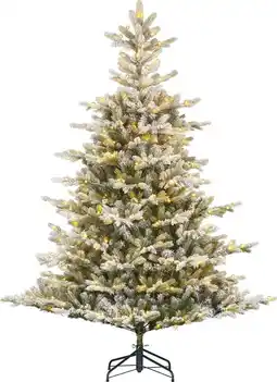 Intratuin Black Box kunstkerstboom Grand Fir besneeuwd met 300 lampjes warm wit D 112 H 155 cm aanbieding