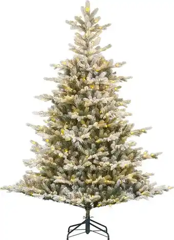 Intratuin Black Box kunstkerstboom Grand Fir besneeuwd met 300 lampjes warm wit D 112 H 155 cm aanbieding