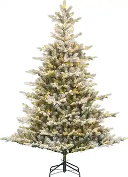 Intratuin Black Box kunstkerstboom Grand Fir besneeuwd met 700 lampjes warm wit D 162 H 230 cm aanbieding