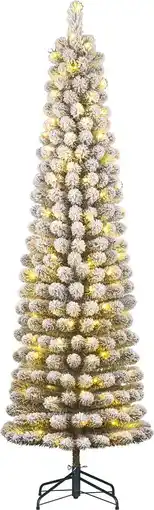 Intratuin Black Box kunstkerstboom Charlton besneeuwd met 160 lampjes warm wit D 56 H 215 cm aanbieding