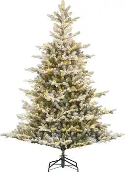 Intratuin Black Box kunstkerstboom Grand Fir besneeuwd met 550 lampjes warm wit D 152 H 215 cm aanbieding